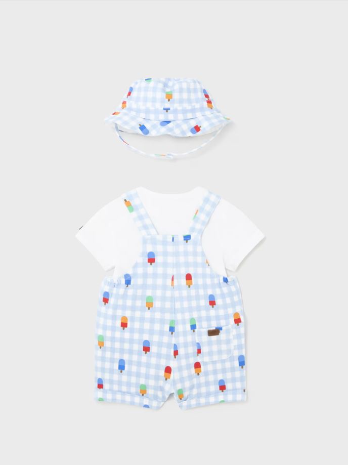Mayoral erkek bebek  şort tişört şapka 3 lü set  1639