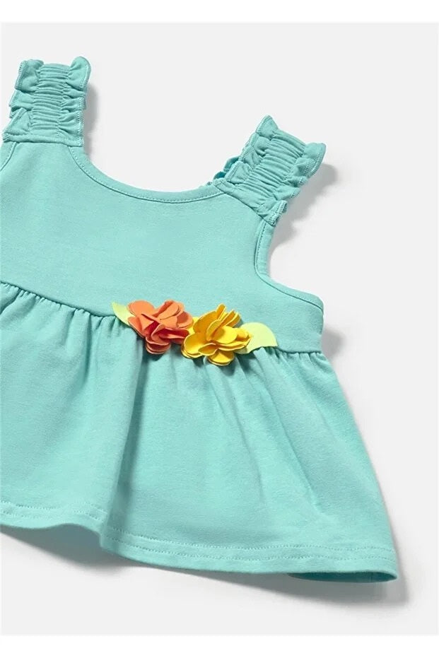 Mayoral kız bebek  bikini altı şapka tişört 3 lü sert