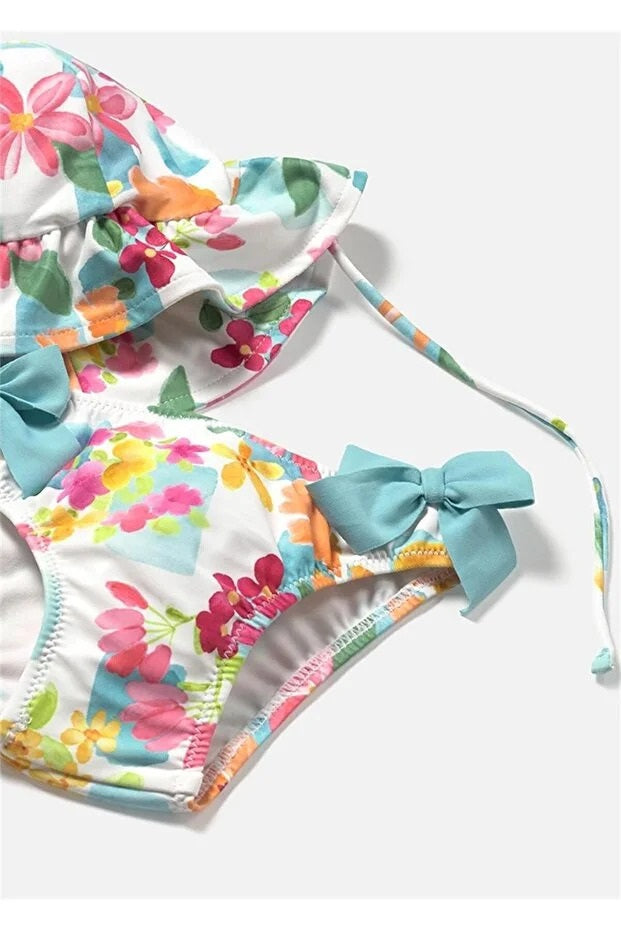 Mayoral kız bebek  bikini altı şapka tişört 3 lü sert