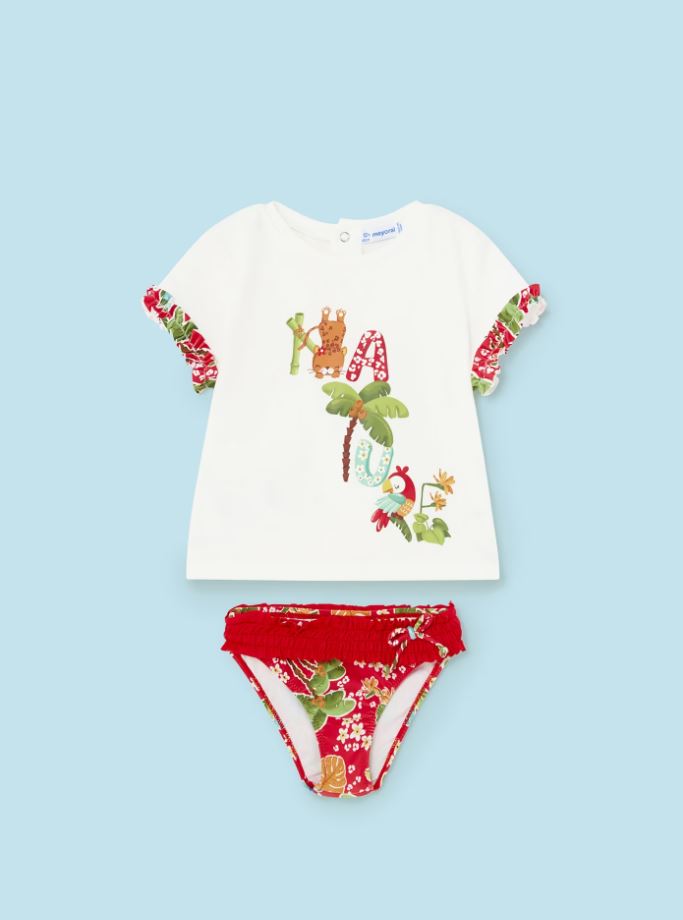 Mayoral kız bebek tişört mayo altı 2 li set 1642