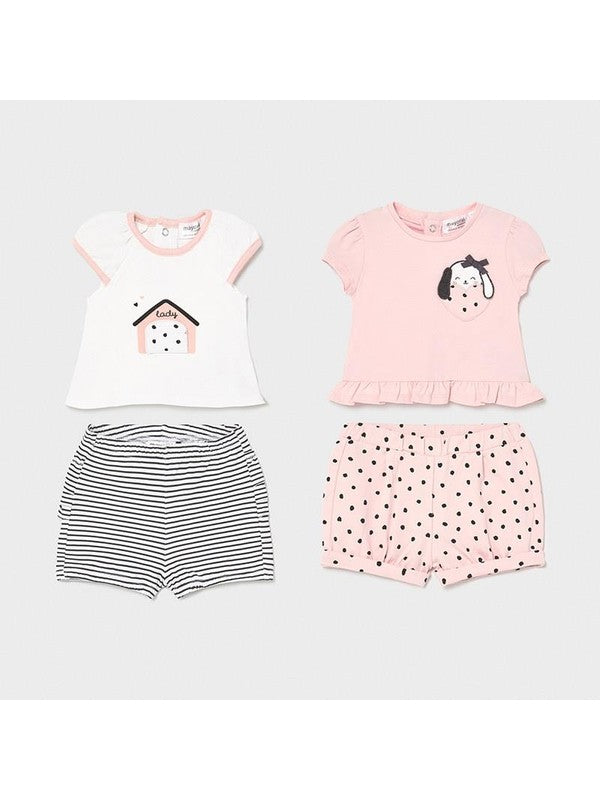 Mayoral kız bebek şort tişört 4 lü set  1649