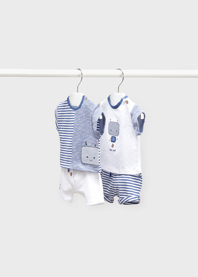 Mayoral erkek bebek yazlık tişört şort 4 lü set 1652
