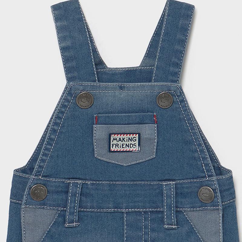 Mayoral erkek bebek denim salopet tişört 2 li set