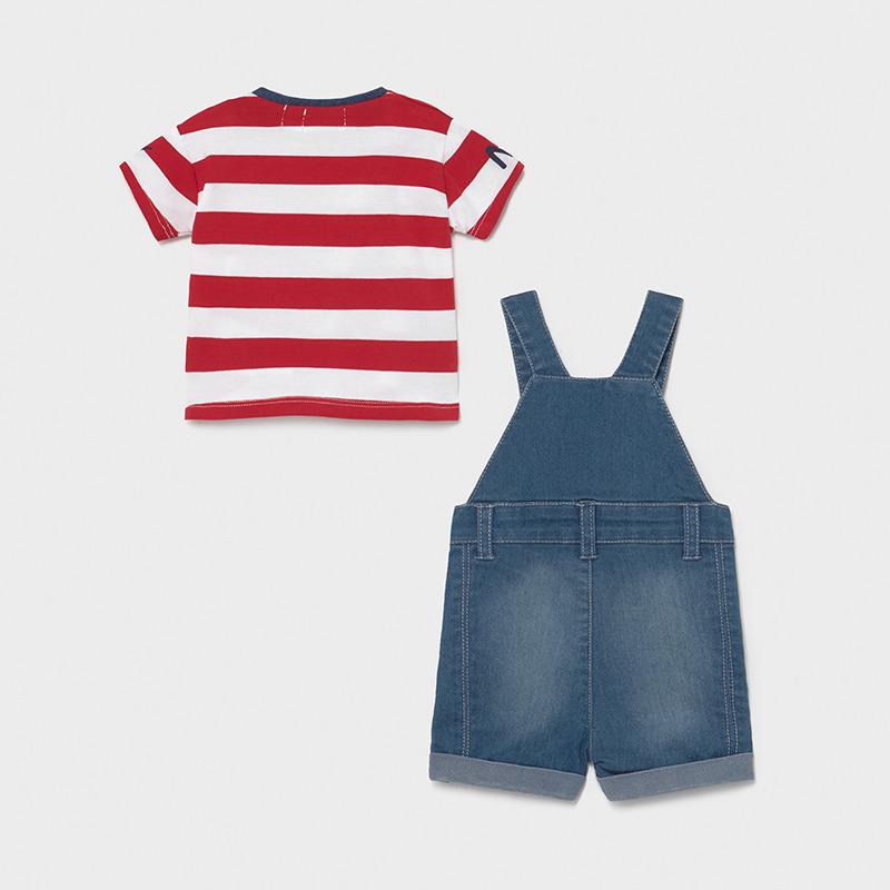 Mayoral erkek bebek denim salopet tişört 2 li set