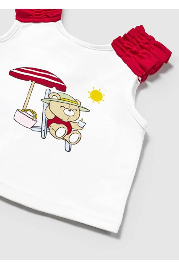 Mayoral kız bebek mayo şapka tişört 3 lü set  1668