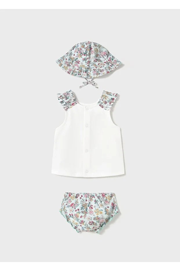 Mayoral kız bebek mayo şapka tişört 3 lü set  1668