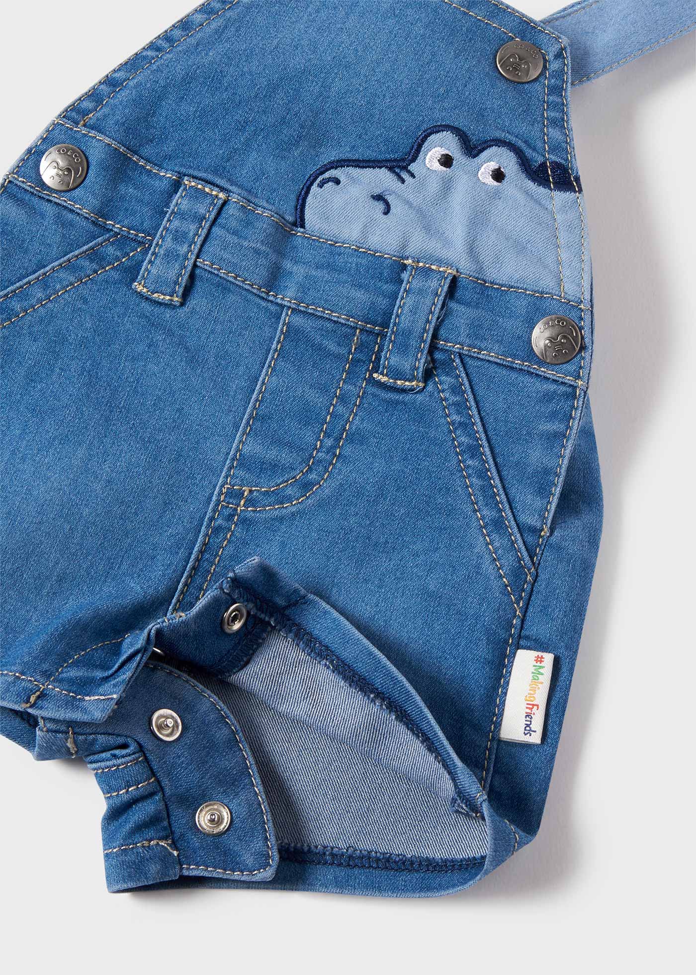 Mayoral erkek bebek yazlık tişört denim solapet şort 2 li set 1680