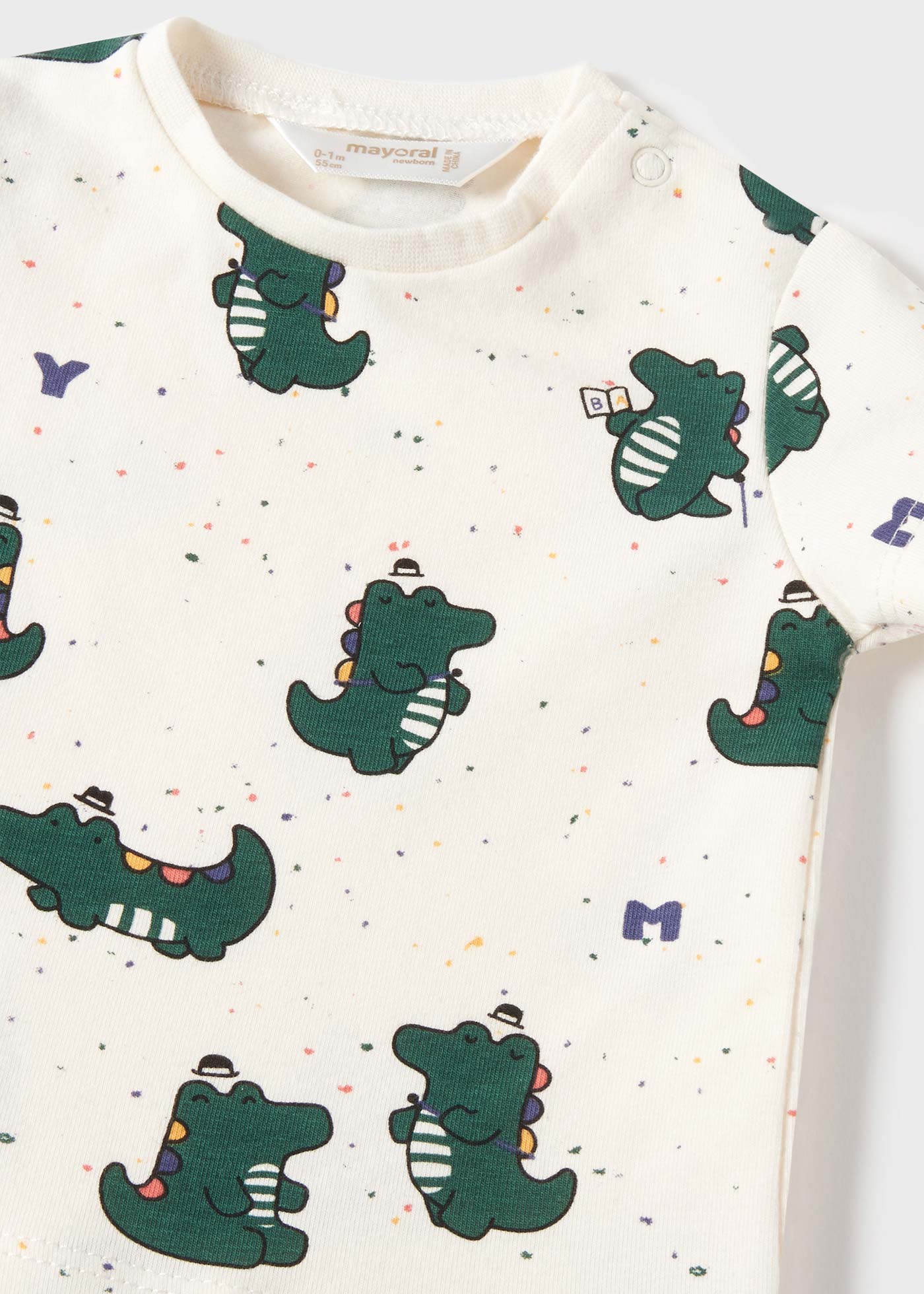 Mayoral erkek bebek yazlık tişört denim solapet şort 2 li set 1680