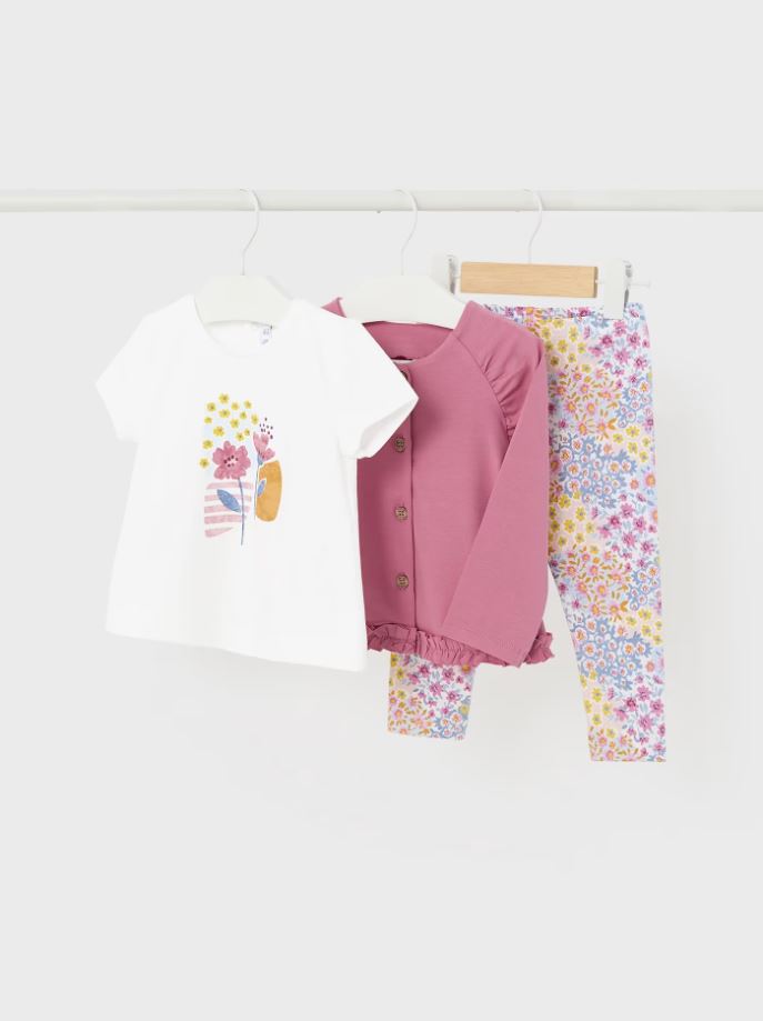 Mayoral kız bebek hırka tişört tayt  3 lü set  1735