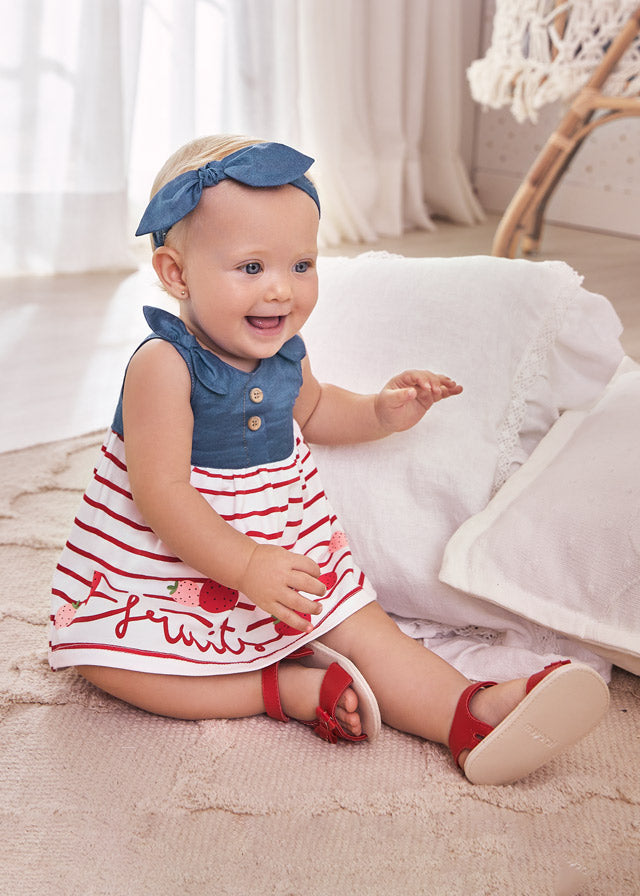 Mayoral kız bebek yazlık elbise bandana set 1854