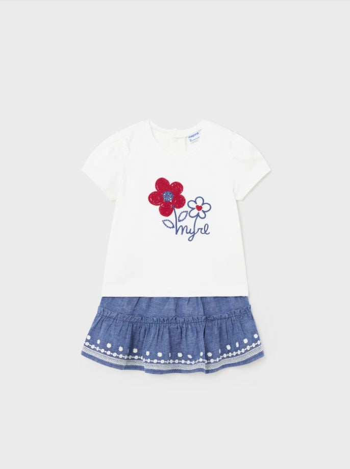 mayoral kız bebek denim etek 2 li set 1736