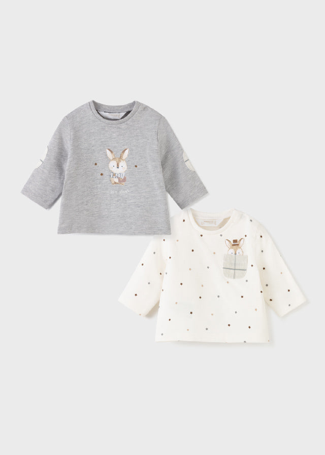 Mayoral erkek bebek uzun kol 2 li tişört set 2061