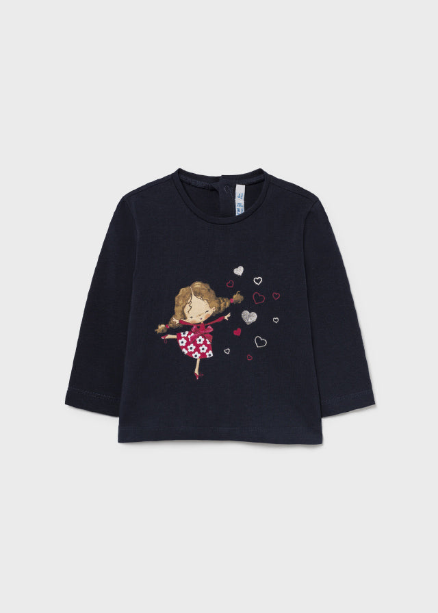 Mayoral  kız bebek  uzun kollu tasarım tişört 2085