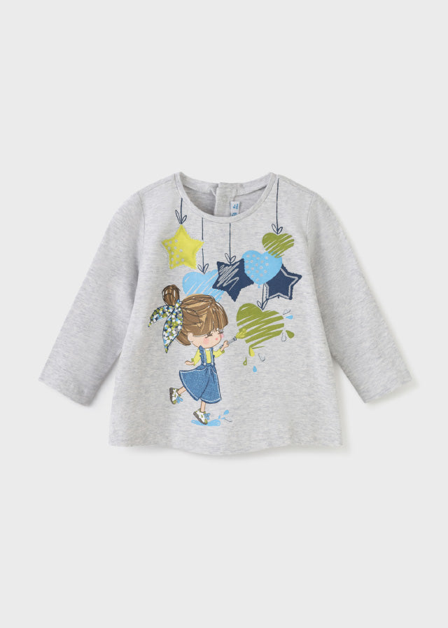 Mayoral  kız bebek  uzun kollu tasarım tişört 2085