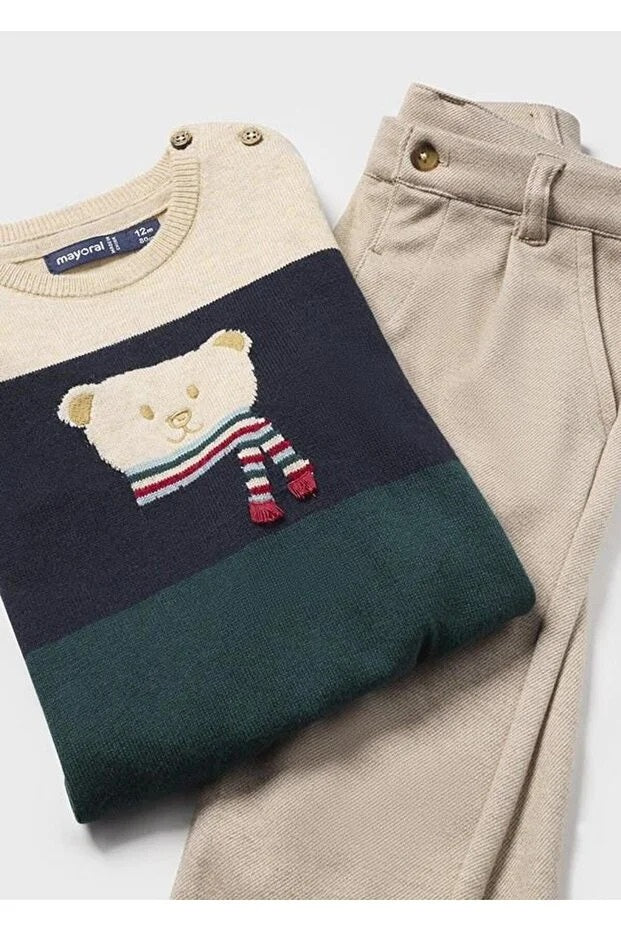 Mayoral erkek bebek kışlık kazak pantolon 2 li set 2544