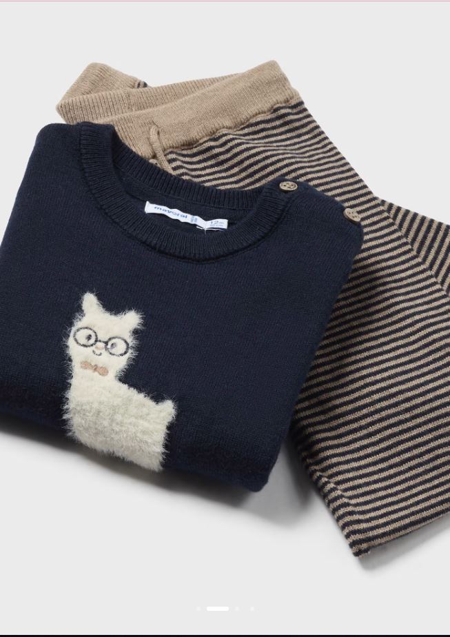 Mayoral erkek bebek örme bere kazak pantolon 3 lü set 2546
