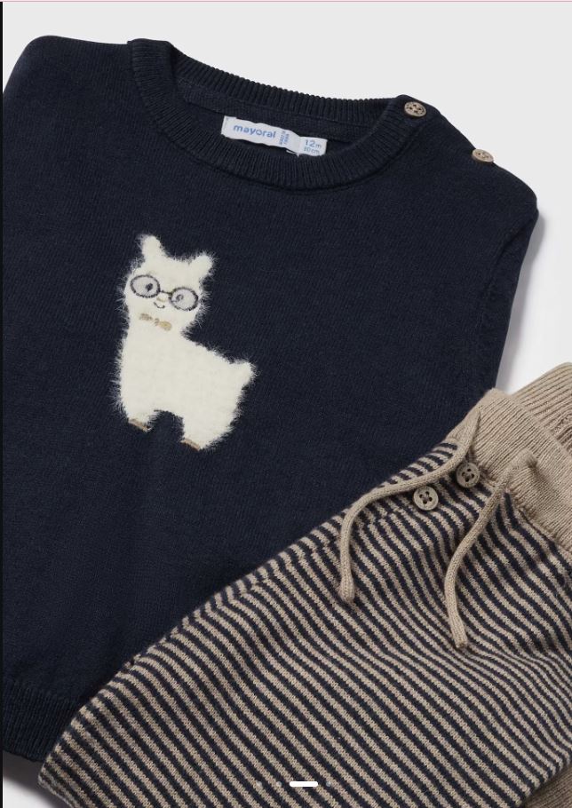 Mayoral erkek bebek örme bere kazak pantolon 3 lü set 2546
