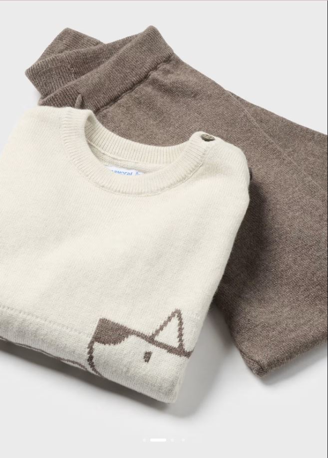 Mayoral erkek bebek örme bere kazak pantolon 3 lü set 2546