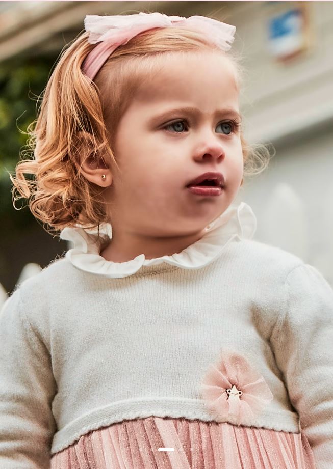 Mayoral Kız Bebek Triko Gövdeli Şık Elbise  2906
