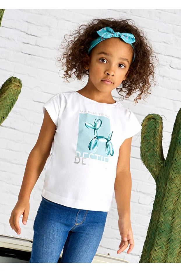 Mayoral kız çocuk yazlık tişört bandana 2 li set 3009