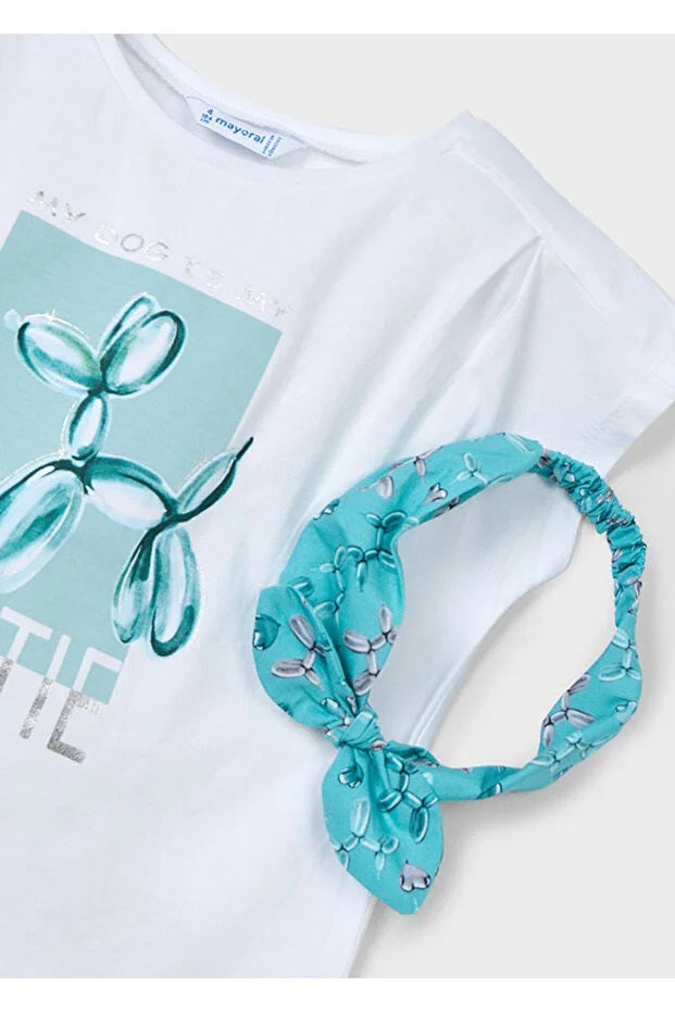 Mayoral kız çocuk yazlık tişört bandana 2 li set 3009
