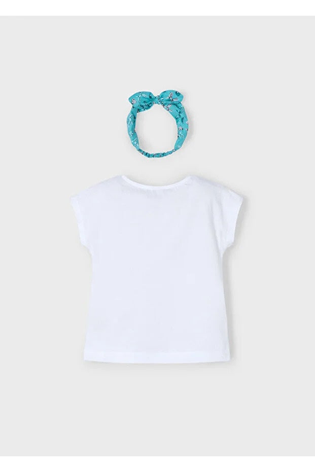 Mayoral kız çocuk yazlık tişört bandana 2 li set 3009