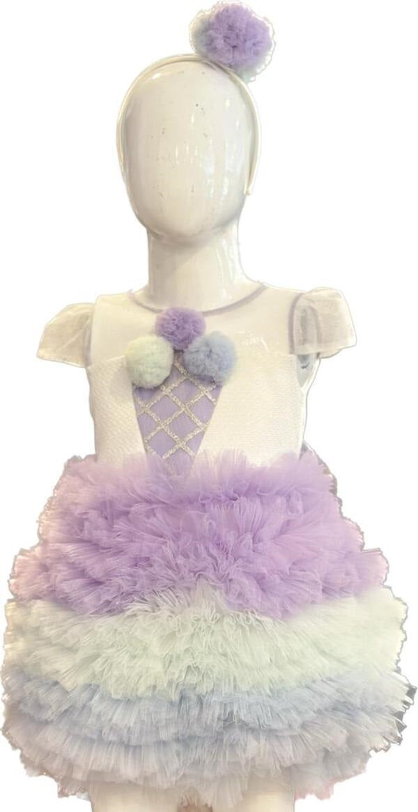 kız çocuk tütü etekli  elbise taç 2 li set