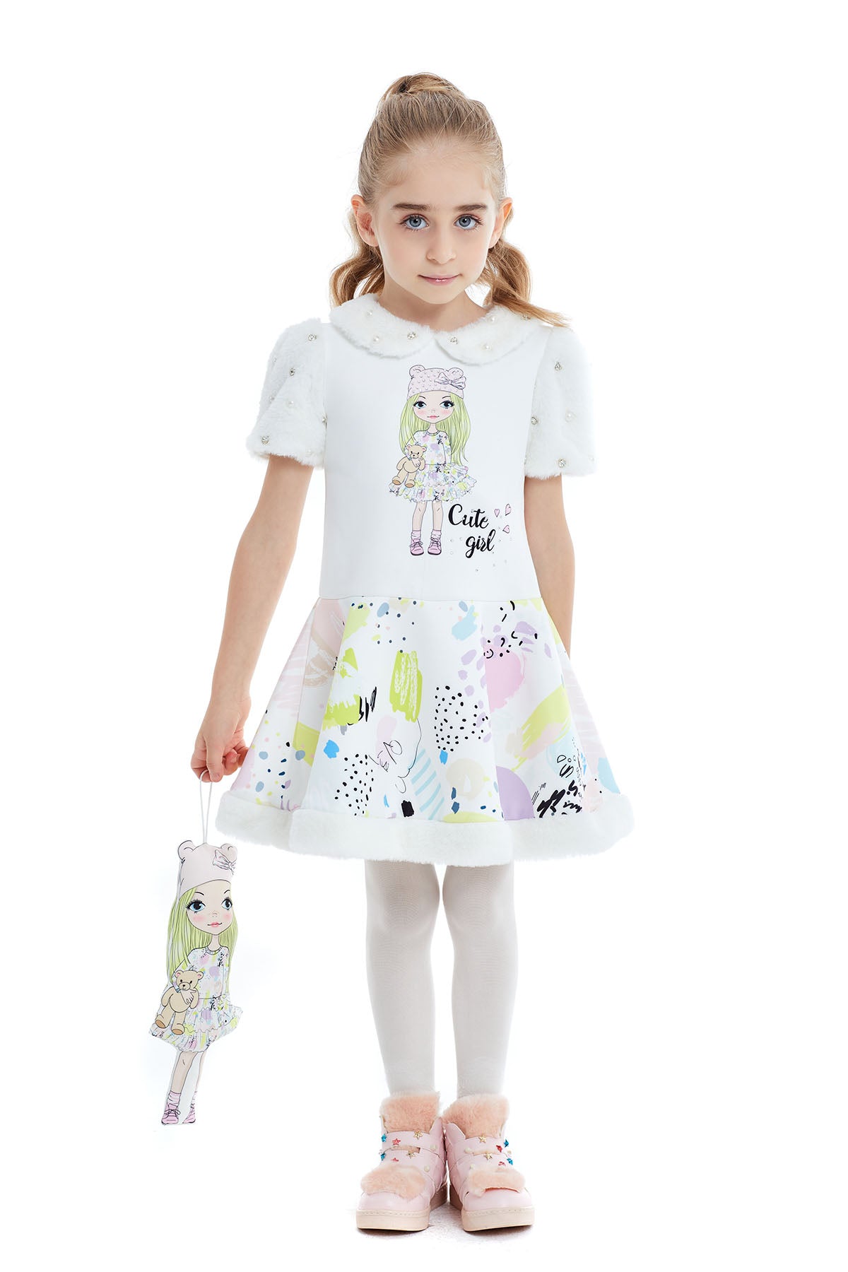 Kız çocuk çantalı elbise