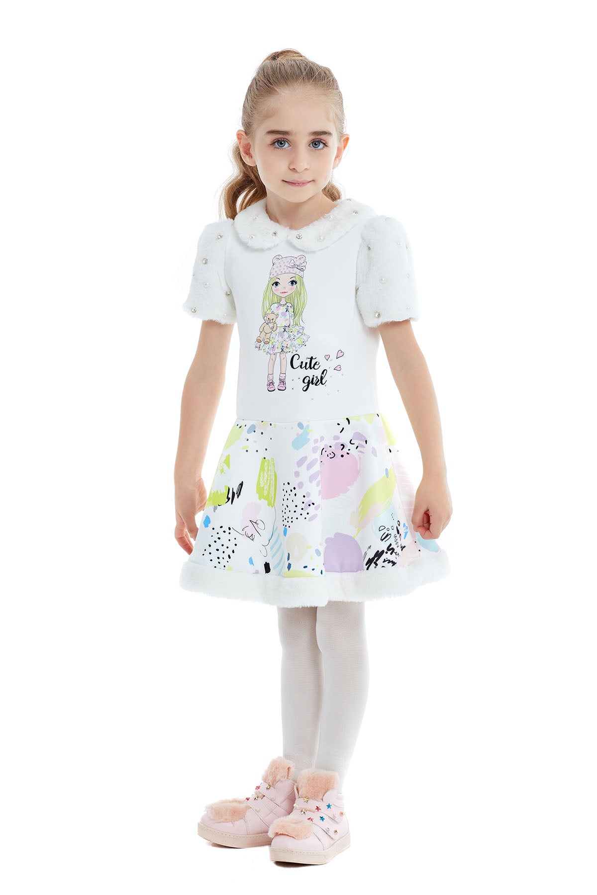 Kız çocuk çantalı elbise