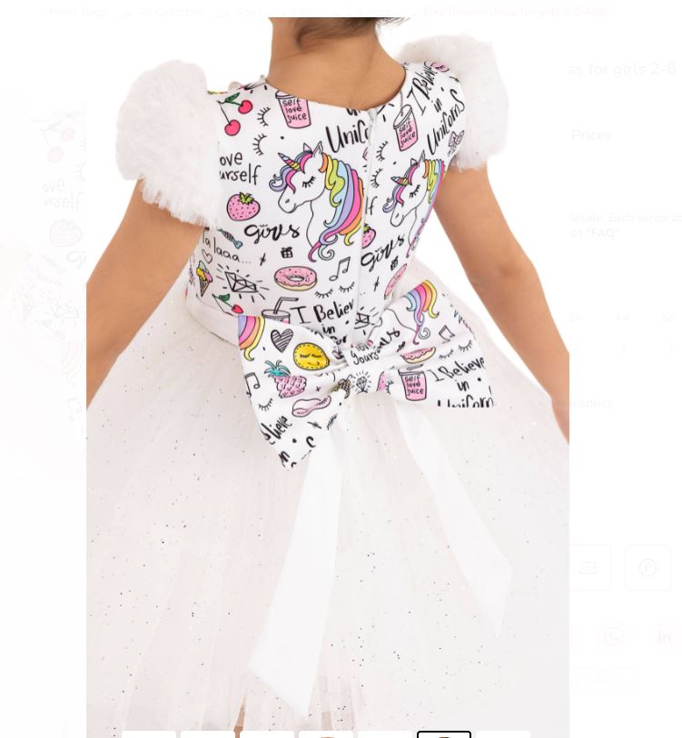 Kız çocuk unicorn taçlı tül etekli elbise