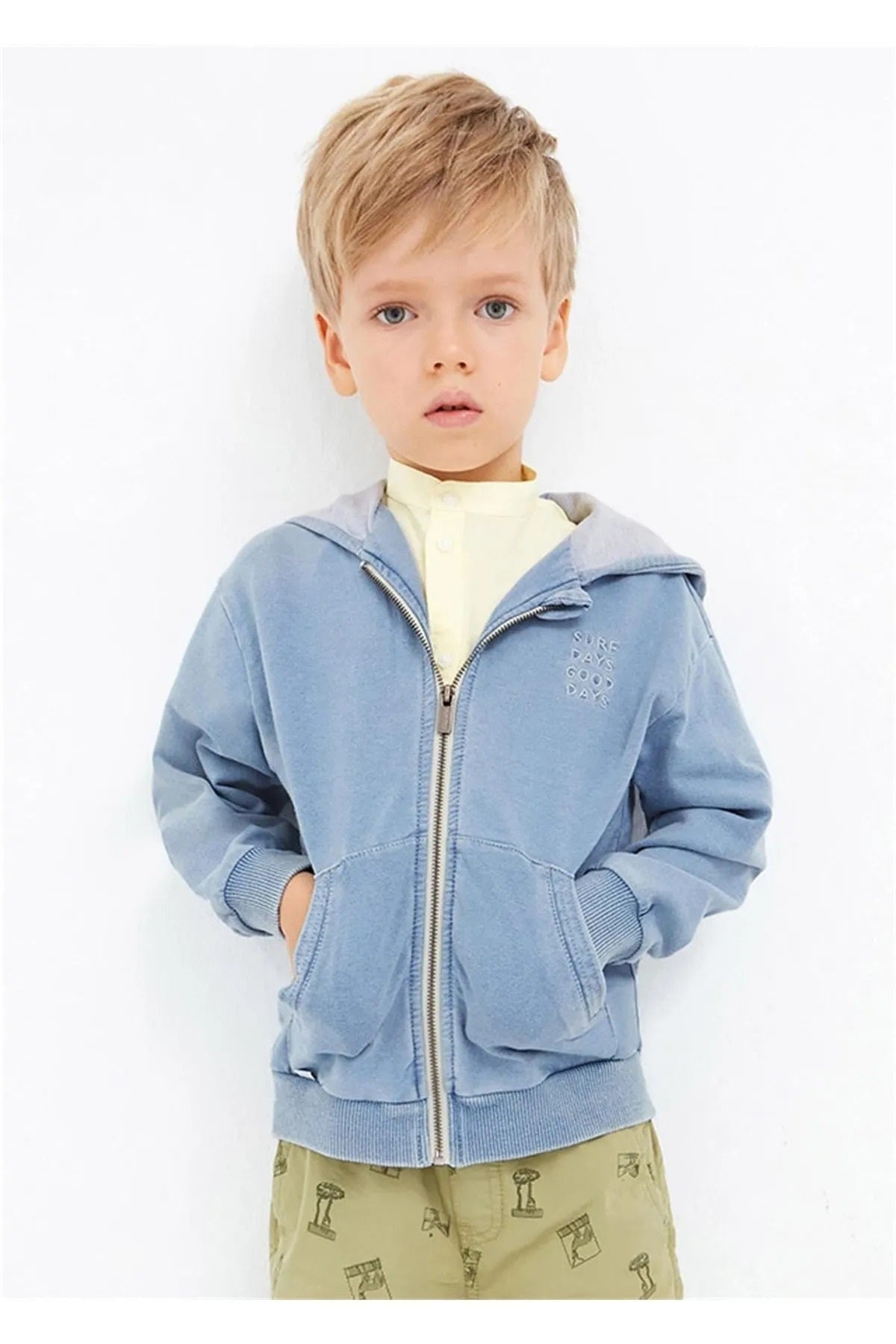 Mayoral Erkek Çocuk Kapüşonlu Ceket Mavi 3455