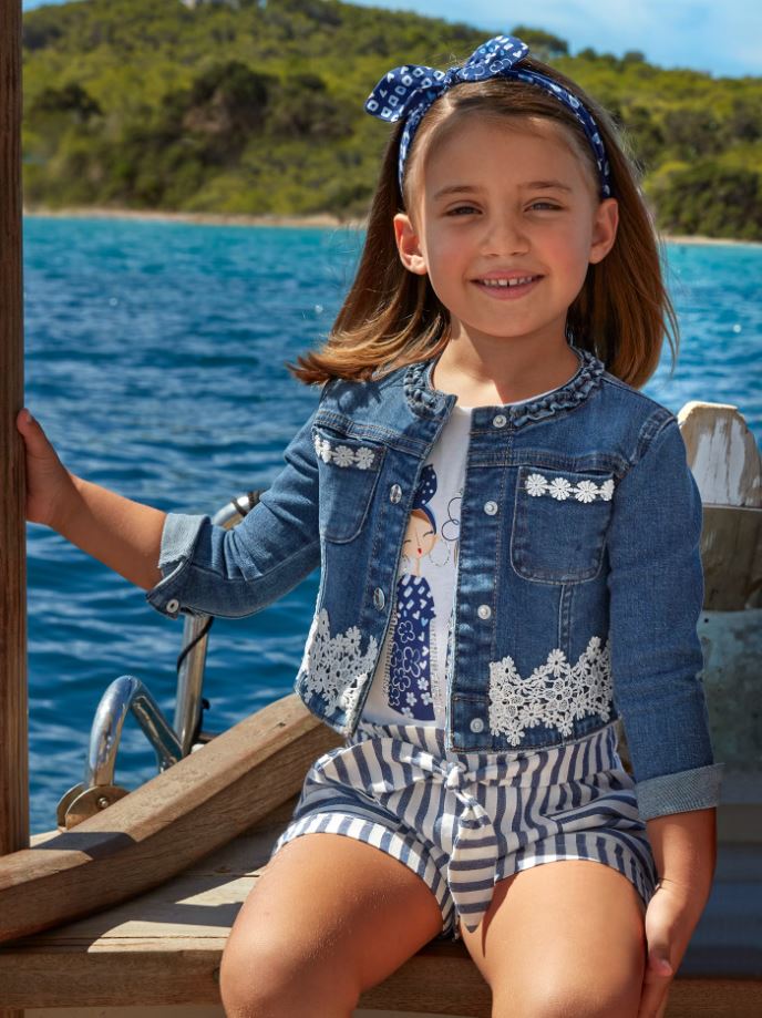 Mayoral kız çocuk denim gübürlü çeket 3475