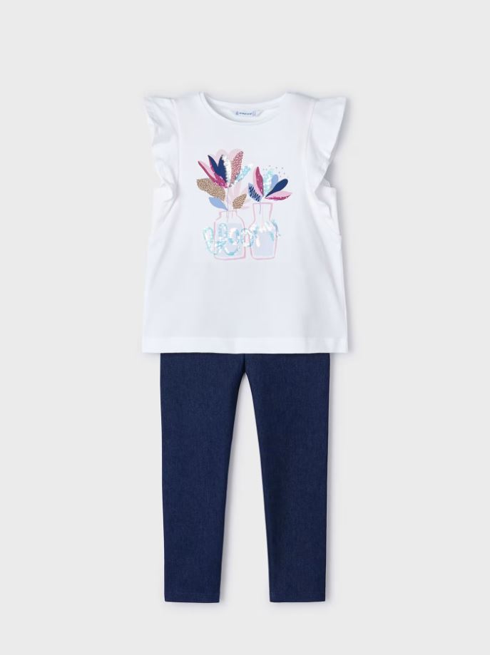 Mayoral kız çocuk  tişört tayt set  3703