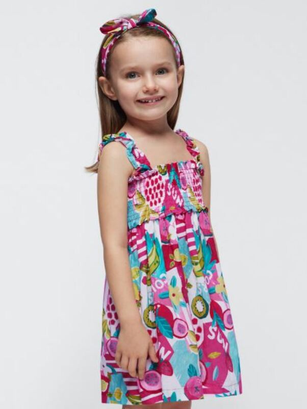 Mayoral kız çocuk yazlık bandana elbise 2 li set 3947