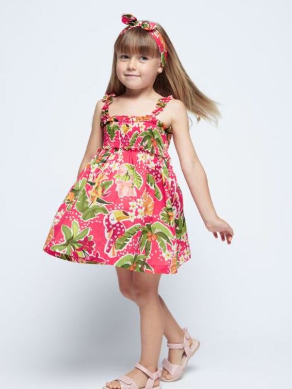 Mayoral kız çocuk yazlık bandana elbise 2 li set 3947
