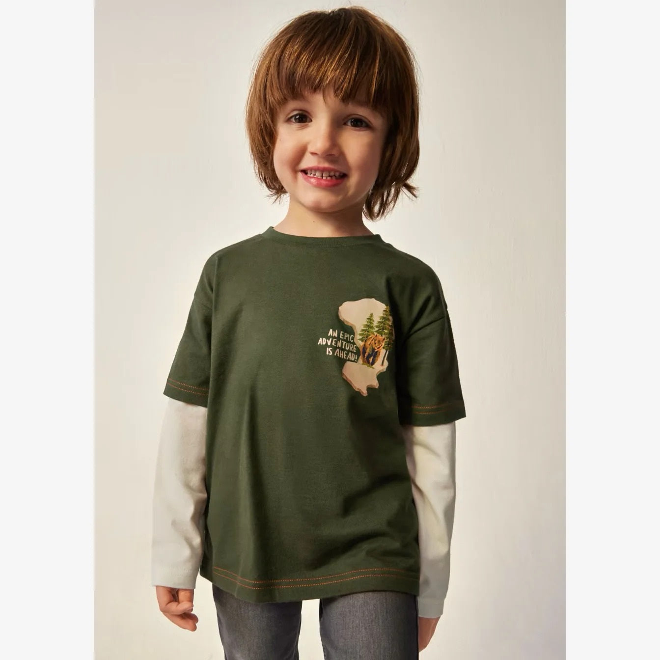 Mayoral Erkek Çocuk Eklem Kollu Sırt Baskılı Sweatshirt  4022