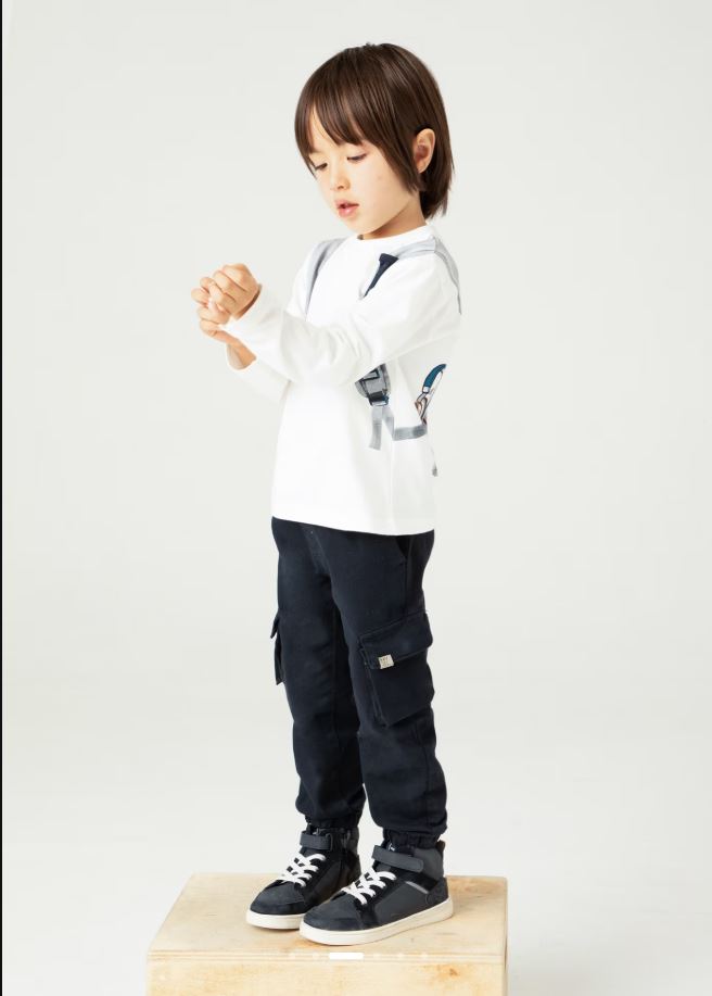 Mayoral Erkek Çocuk  Sırt Çantası Baskılı Uzunkol  sweatshırt 4049