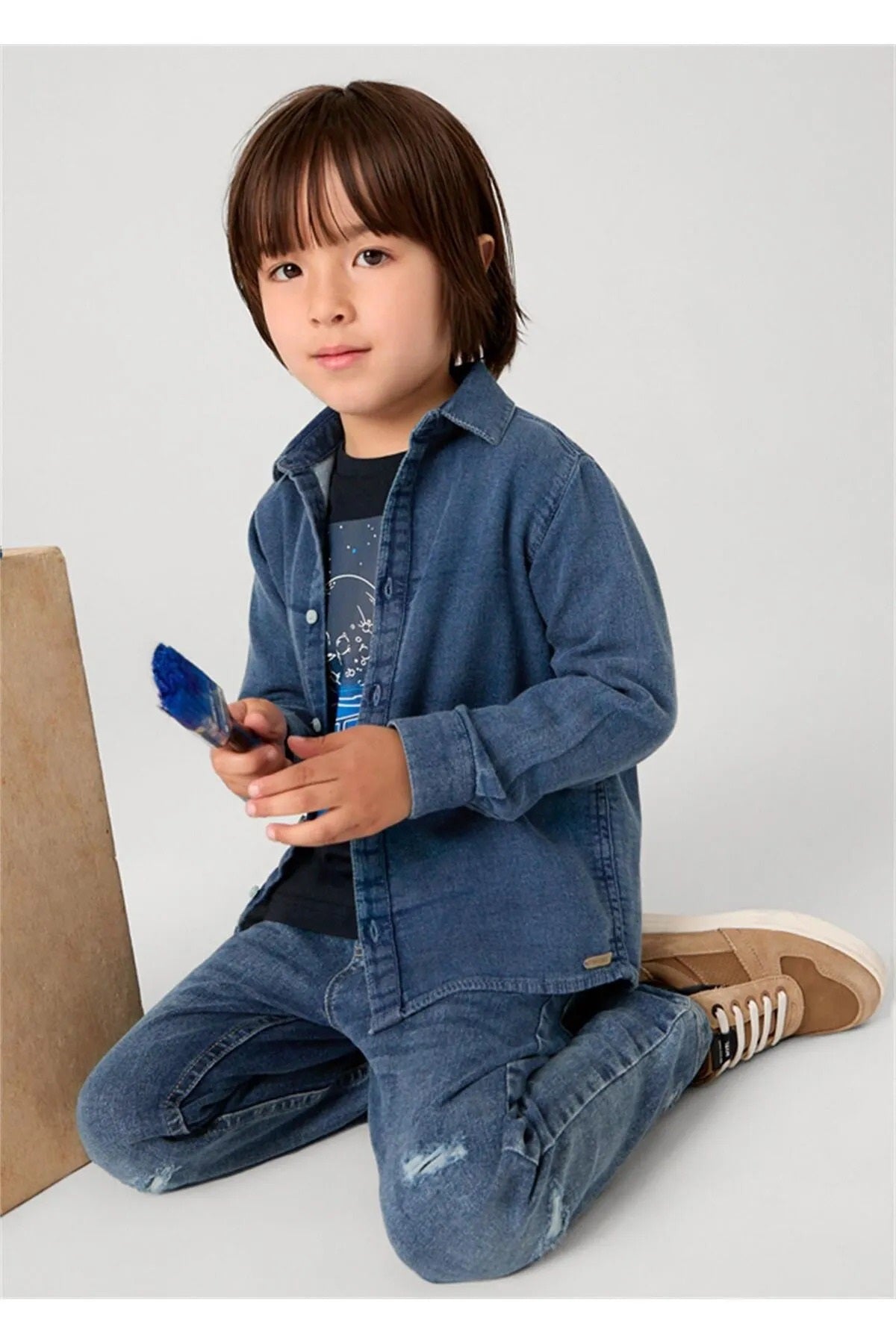Mayoral erkek çocuk denim gömlek 4112