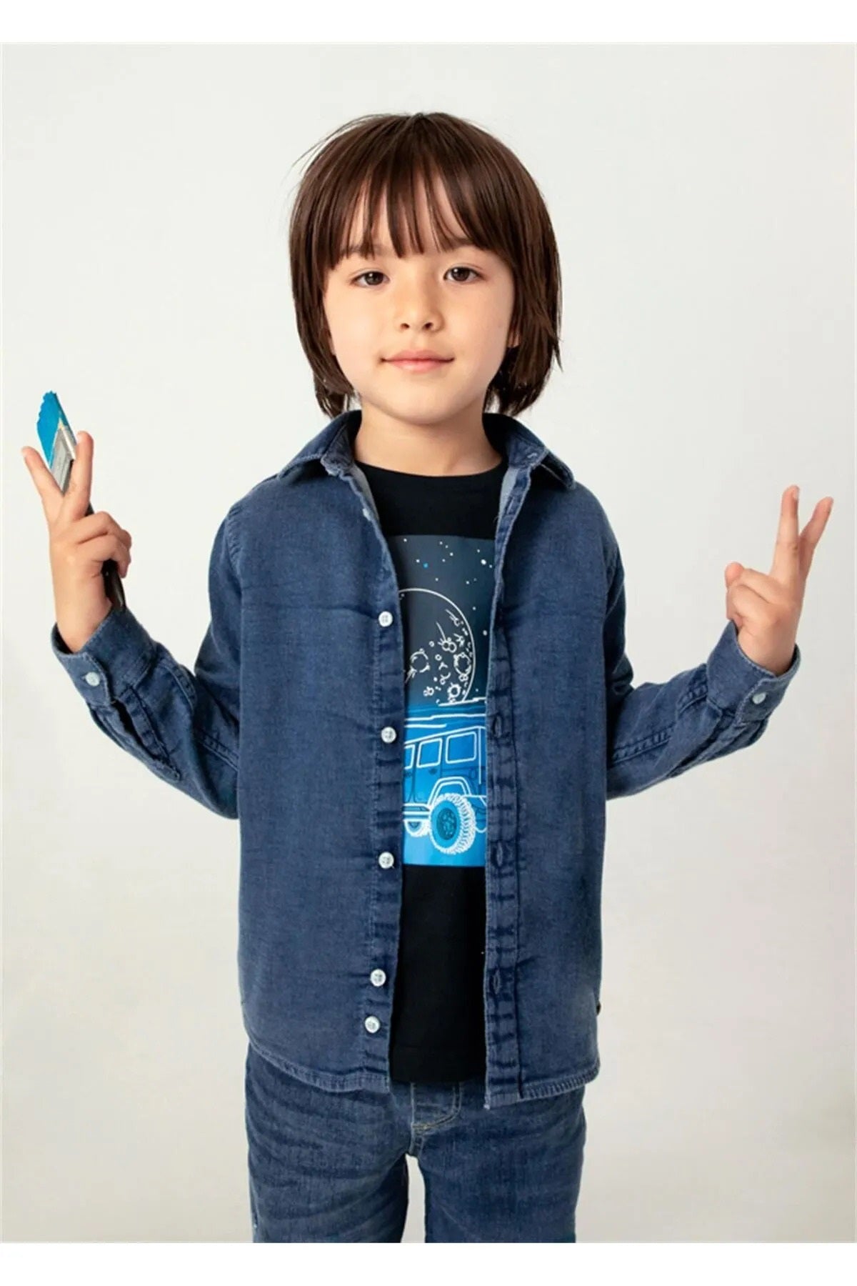 Mayoral erkek çocuk denim gömlek 4112