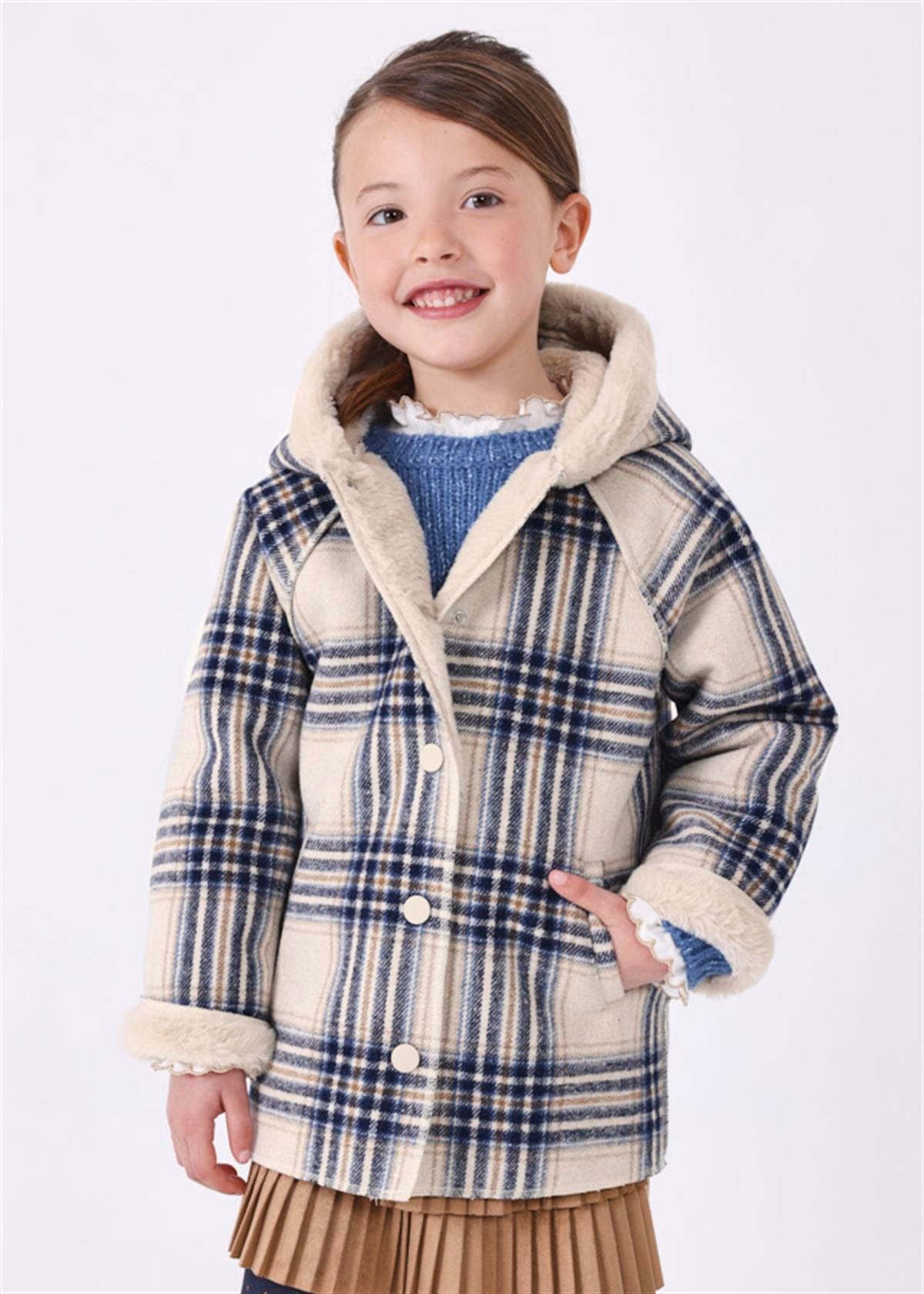 Mayoral Kız Çocuk Peluş Asterlı Kaşe Mont 4408