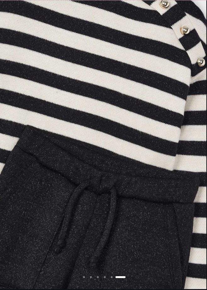 Mayoral Kız Çocuk Çizgili sweatshırt  pantolon takım siyah
