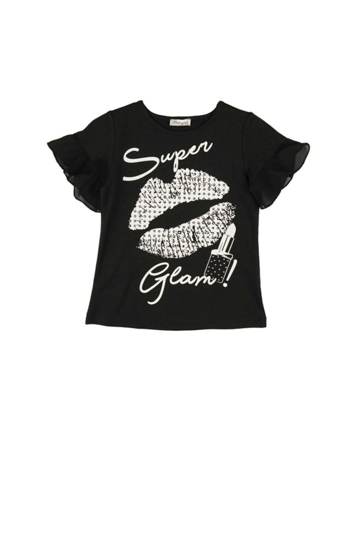 Best kids kız çocuk glam baskılı bluz 4630