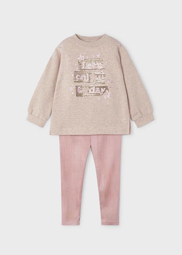 Mayoral kız çocuk sweatshırt süet tayt 2 li set 4709