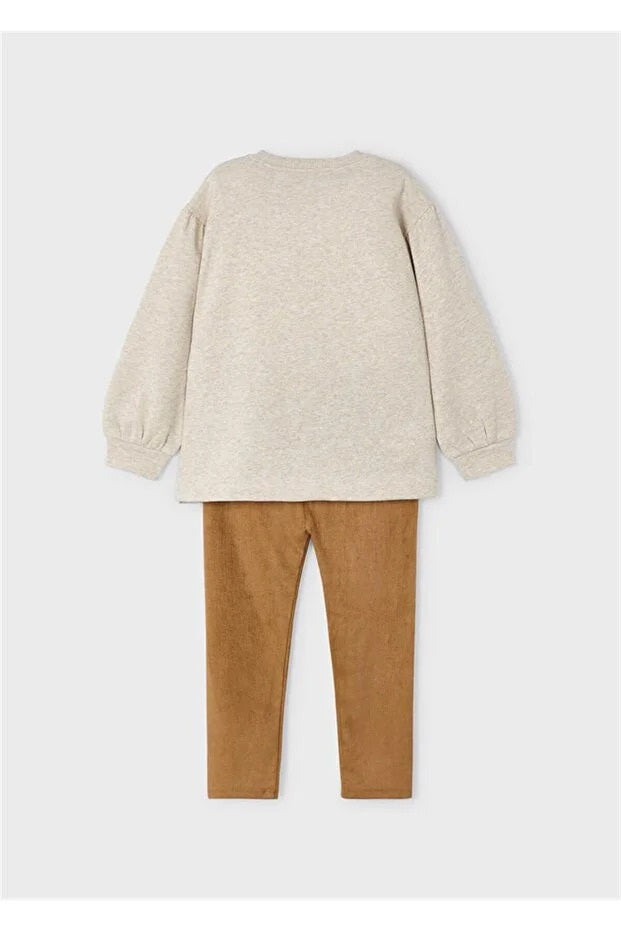 Mayoral kız çocuk sweatshırt süet tayt 2 li set 4789