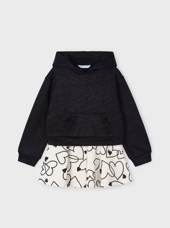 Mayoral Kız Çocuk Sweatshirt Etek Set Siyah 4936
