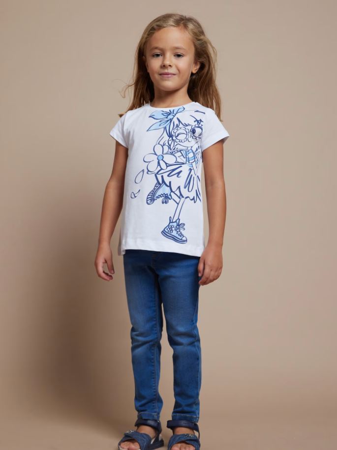 mayoral kız çocuk likralı denim pantolon 548