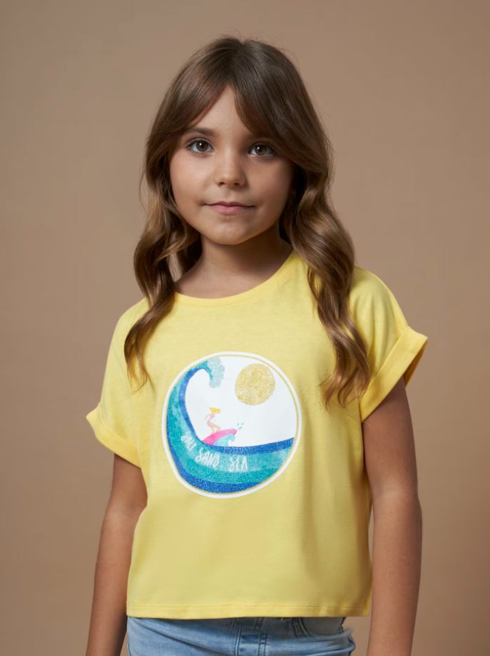 Mayoral kız çocuk yazlık baskılı tişört 6013