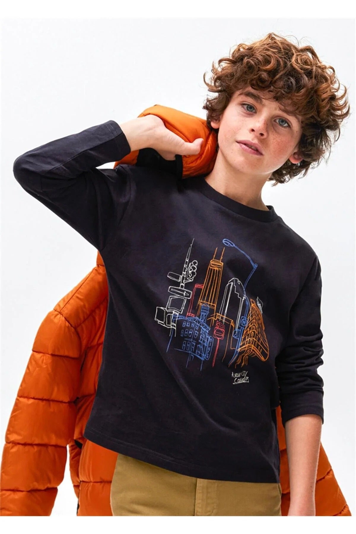 Mayoral erkek çocuk uzun kollu baskılı tişört 7066