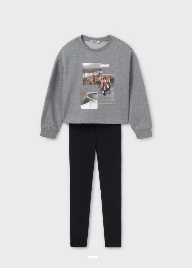 Mayoral kız çocuk sweatshırt likralı tayt 2 li takım 7754