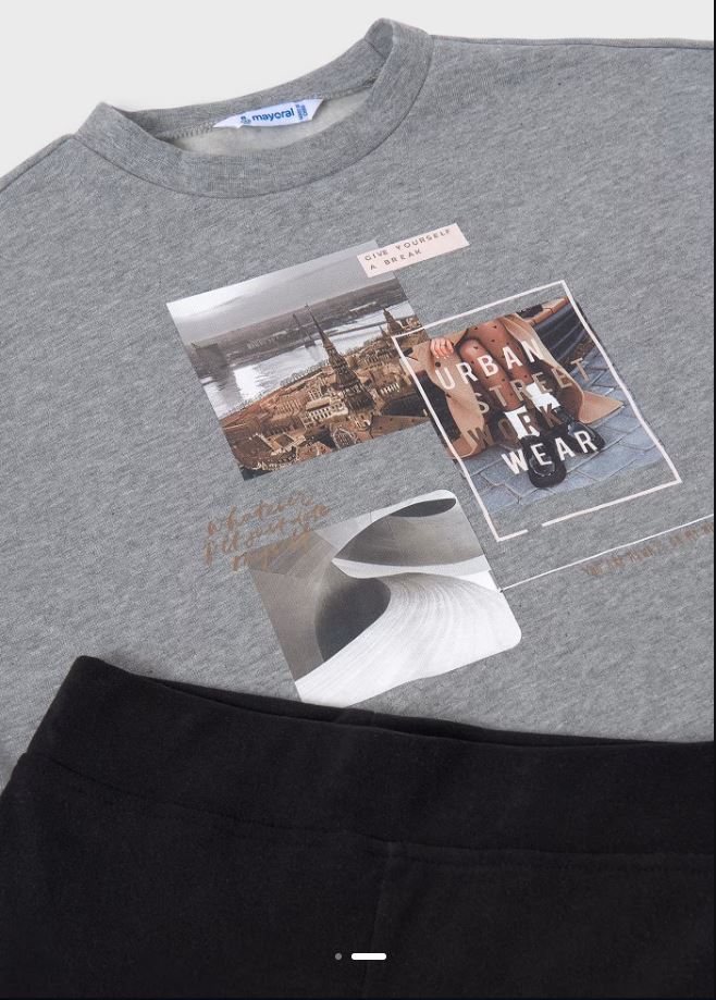Mayoral kız çocuk sweatshırt likralı tayt 2 li takım 7754